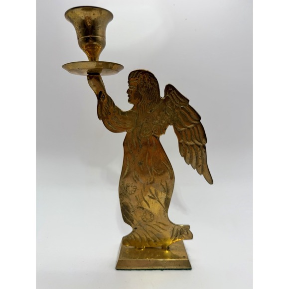 Other - Vintage Gatco Brass Angel Taper Candle Holder Christmas Made in India 8 inch
